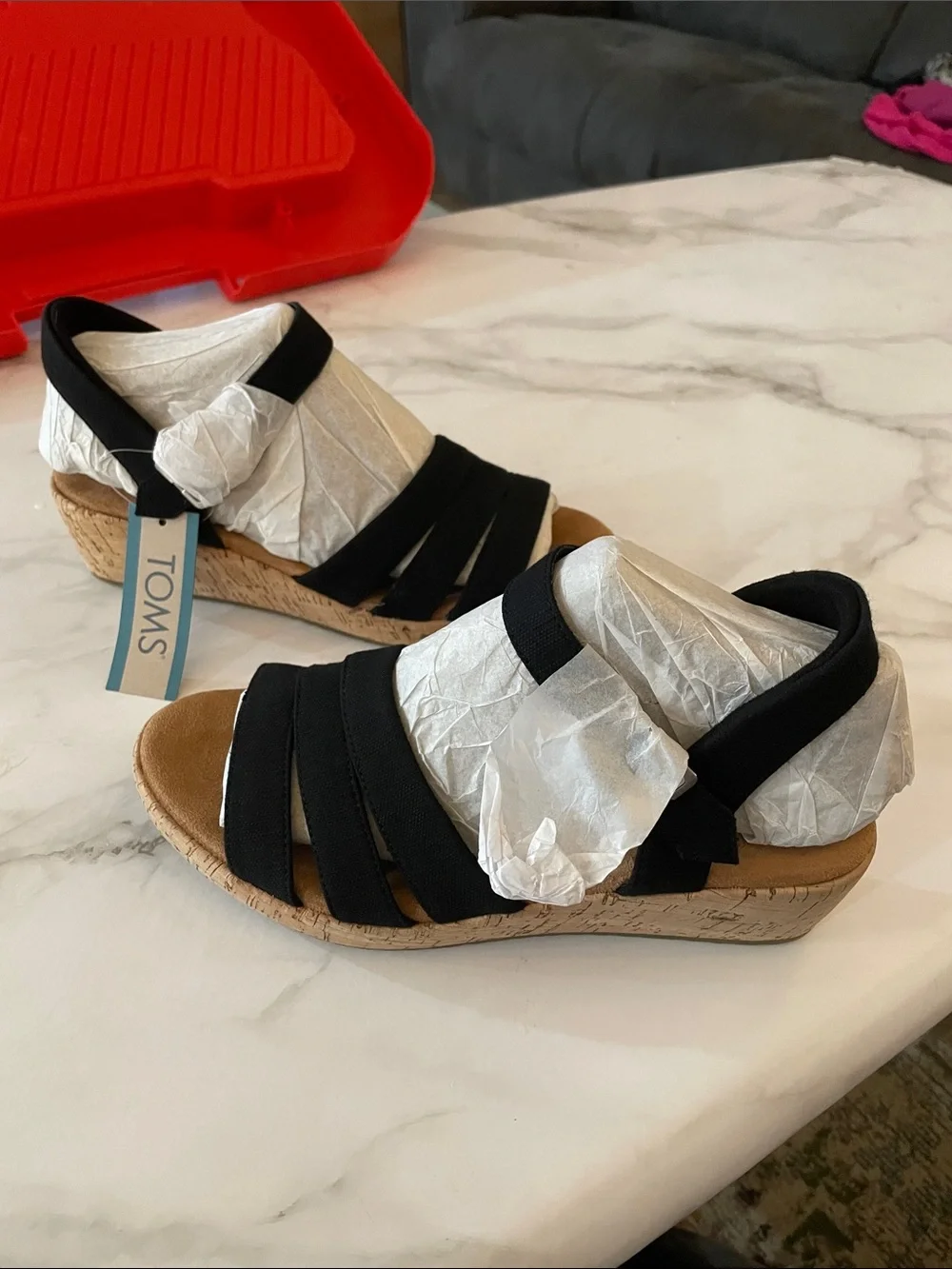 Black Julia wedge Tom’s shoes