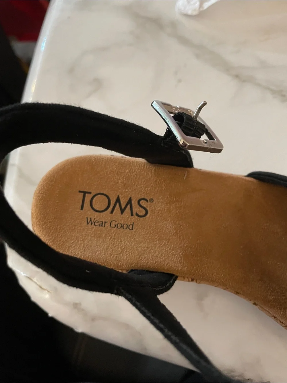 Black Julia wedge Tom’s shoes